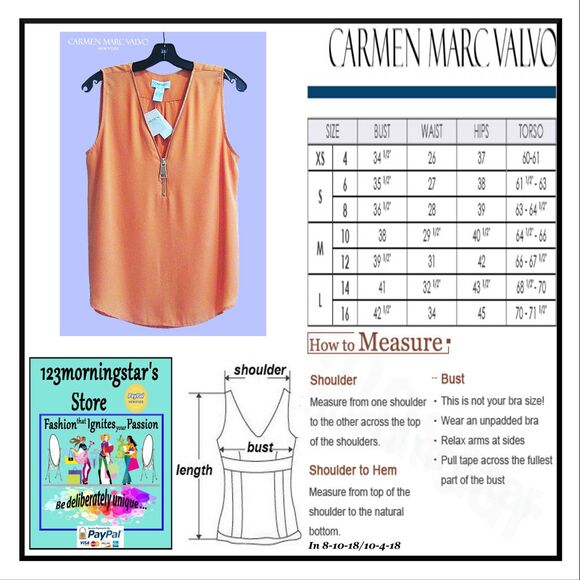 CARMEN MARC VALVO NEW SPICE FLOWER Feminine Latch Exposed Zip V-Neck Blouse M - Picture 12 of 12